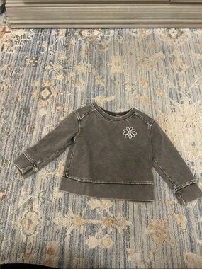 Cat & Jack Kids' Washed Gray Sweatshirt with Daisy Outline
